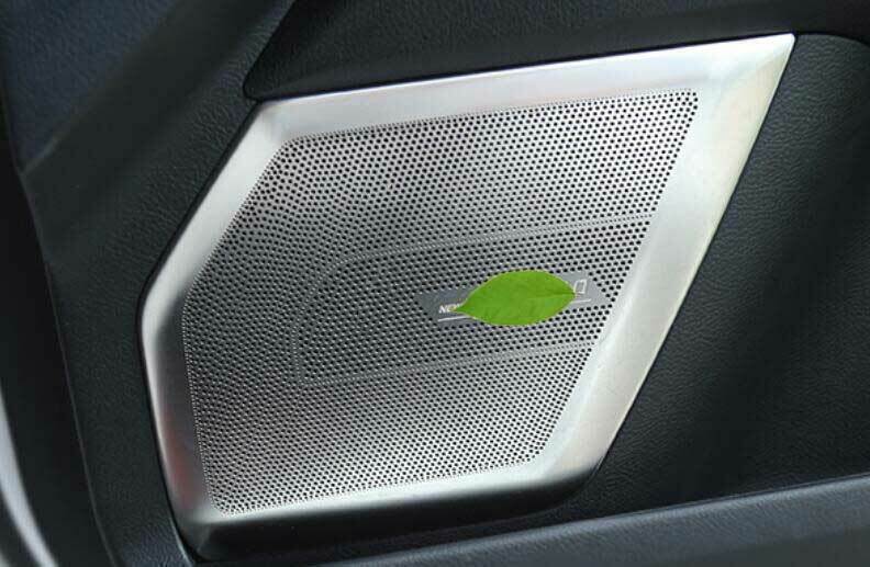 4P for Ford Mondeo Fusion 13-20 Inner Door Speaker Cover Trim Silver Steel Look