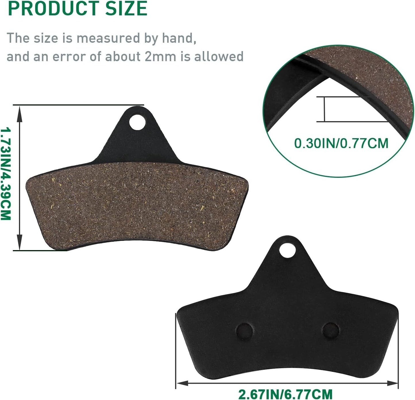 Front Rear Brake Pads for Arctic Cat 400 500 250 300 2X4 4X4 2001 2002 2003 2004