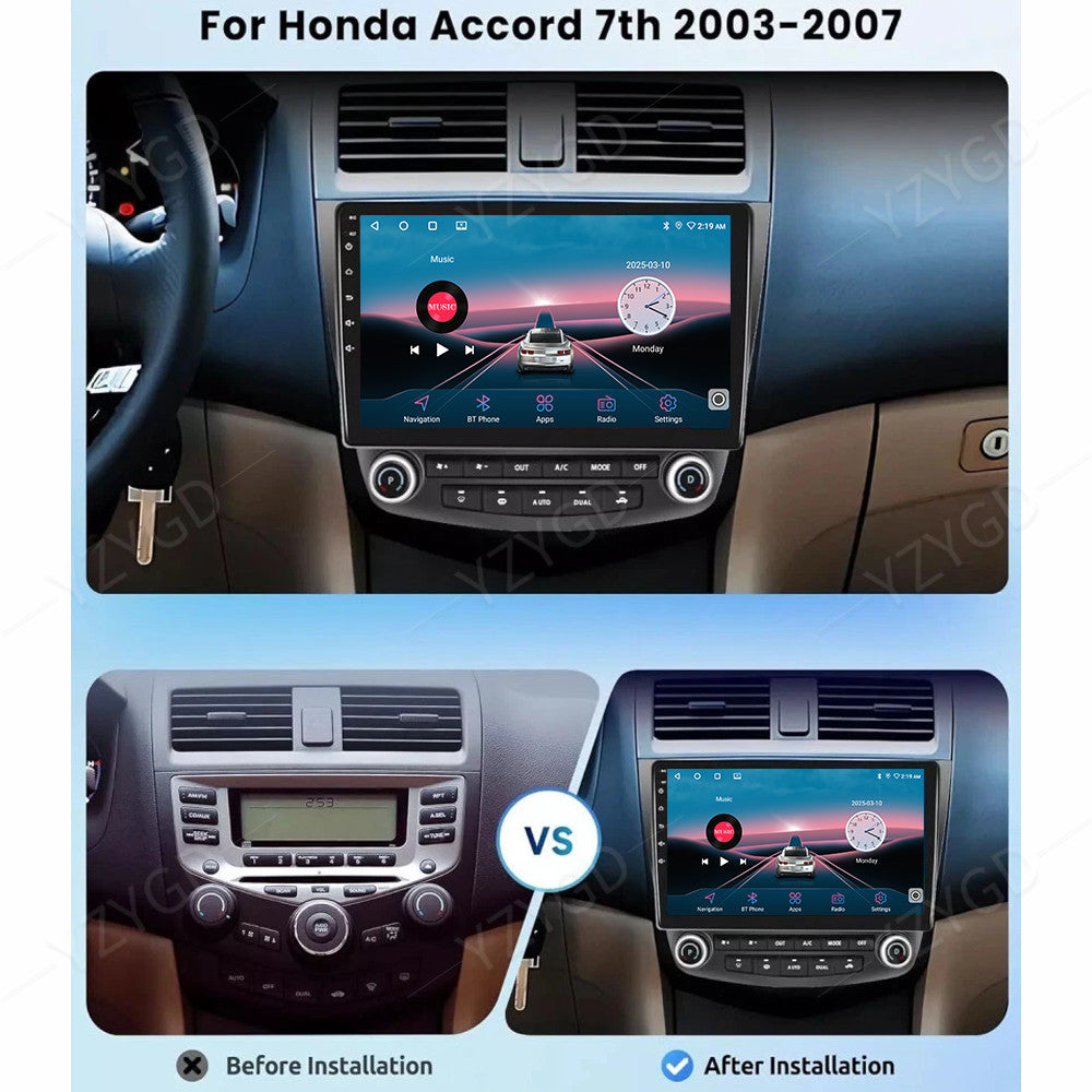 for Honda for Accord 2003-2007 Apple CarPlay Android 14 Car Radio GPS Stereo FM WIFI