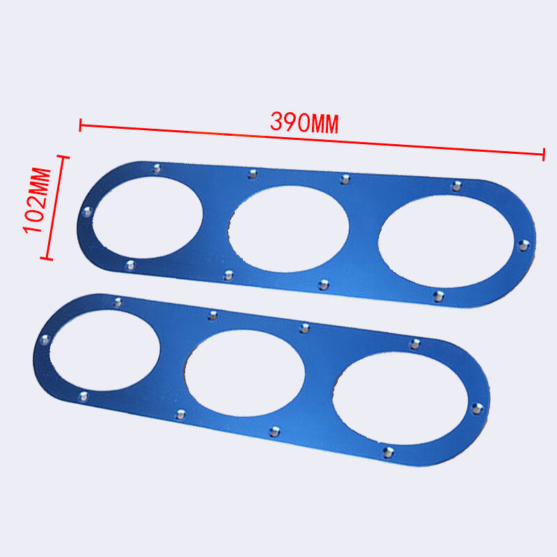 2pcs Universal Aluminum Rear Bumper Race Air Diversion Diffuser Panel Kit Blue