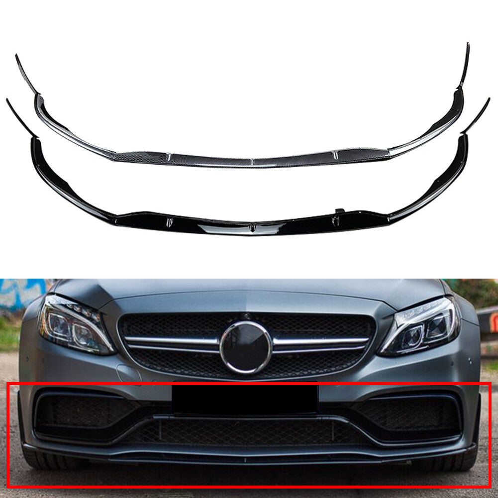 Front Bumper Lip Splitter for Mercedes-Benz C Class W205 C205 S205 C63 15-22