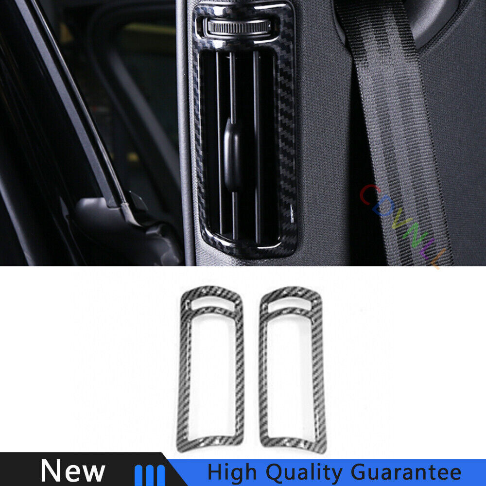 Fit for Audi A6 A7 2019-2024 Carbon Fiber B Pillar Vent Air Outlet Frame Trim 2P