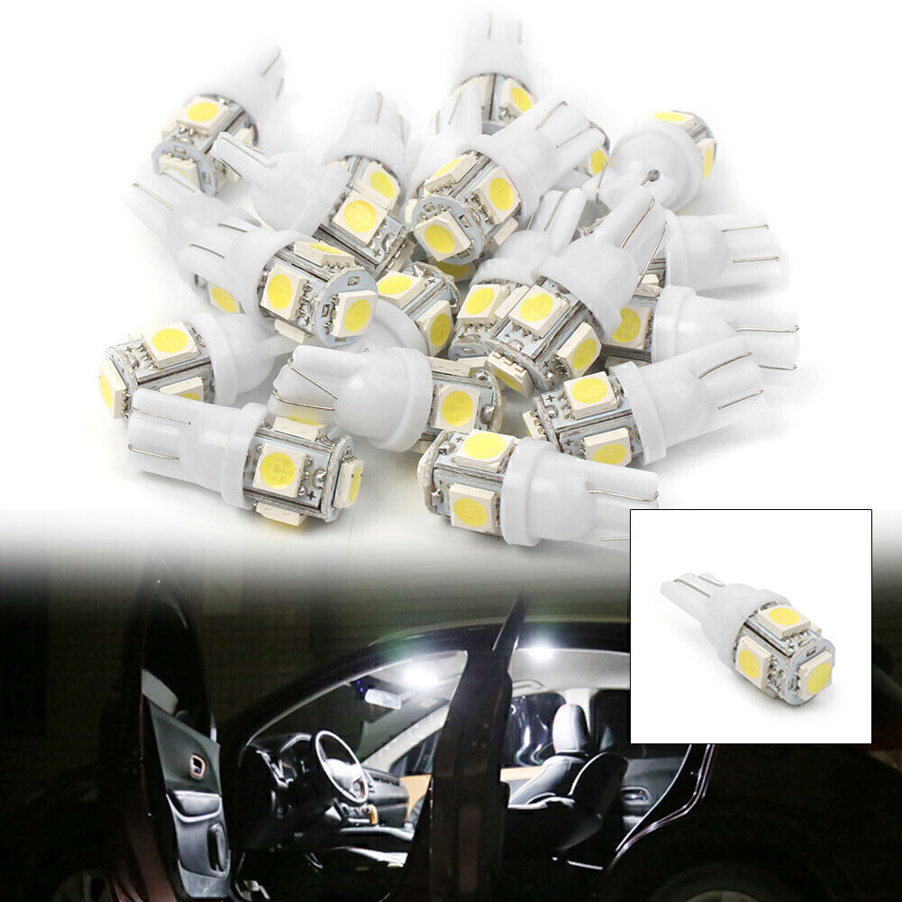 20x Super White T10 5SMD 5050 LED Interior Light Bulbs 184 192 193 259 280