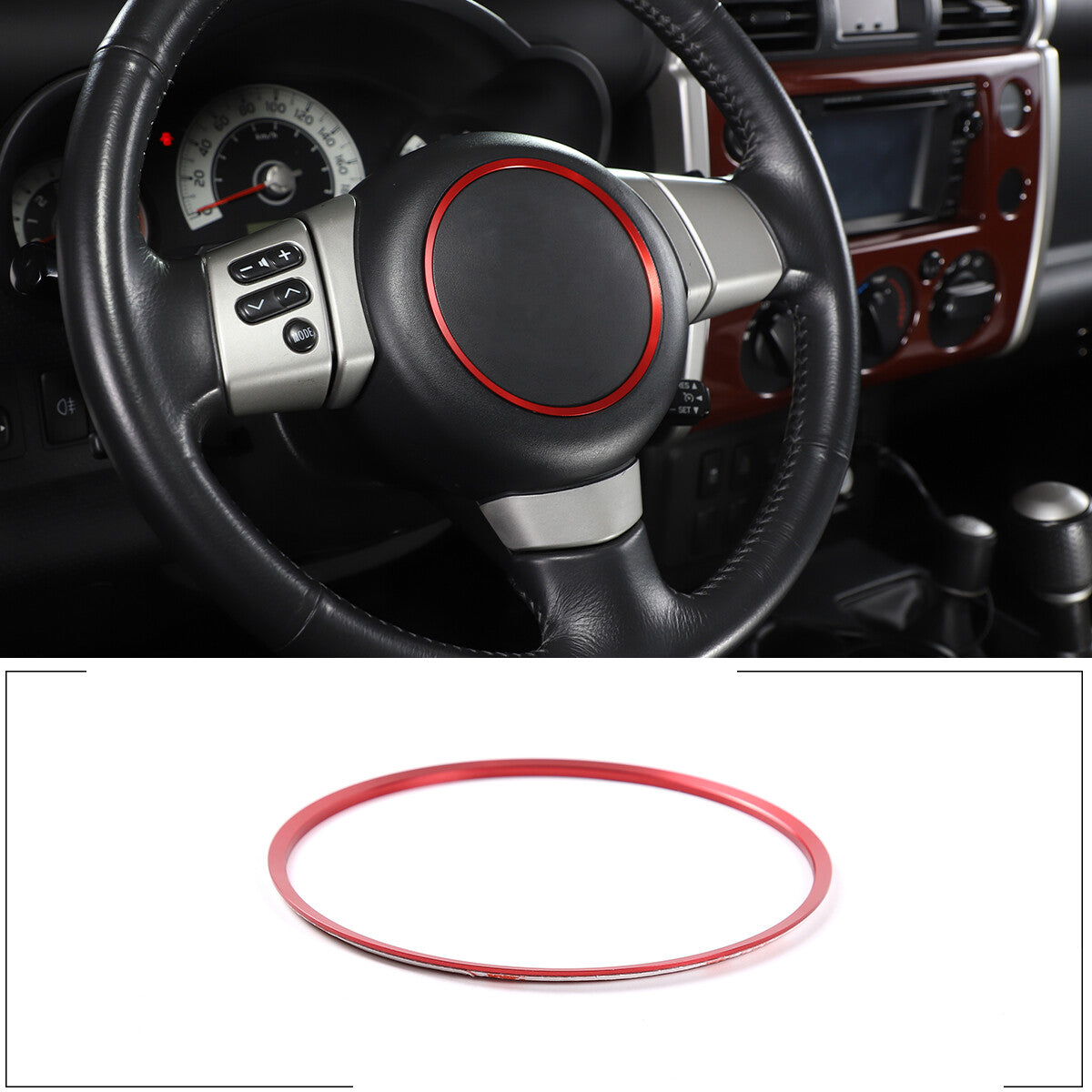 Black leather hooded mask with sandstone block trim for Toyota FJ Cruiser 2007 - 2021