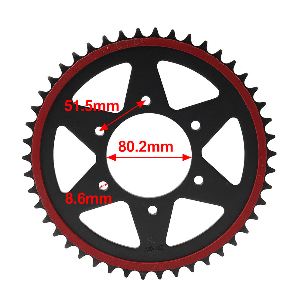 520 Chain 46T Rear Sprocket for Kawasaki Versys650 Z650/ER6N
