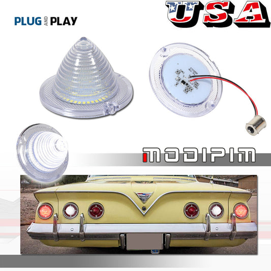 Suitable for 1960-1961 Impala for Chevrolet El Camino Clear Reverse Side Lights (White)