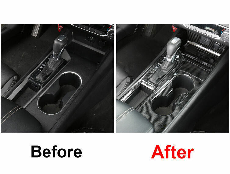 Console Gear Shift Water Cup Panel for Nissan Altima Teana 2019-22 Carbon Fiber