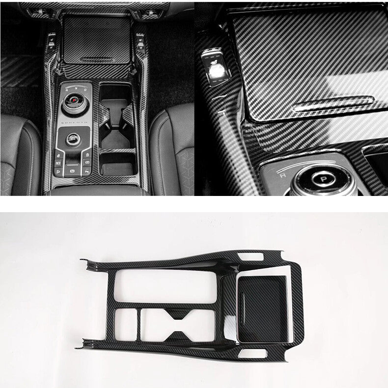 for Kia Sorento 2021-23 Carbon Fiber Center Console Gear Shift Panel Cover Trim