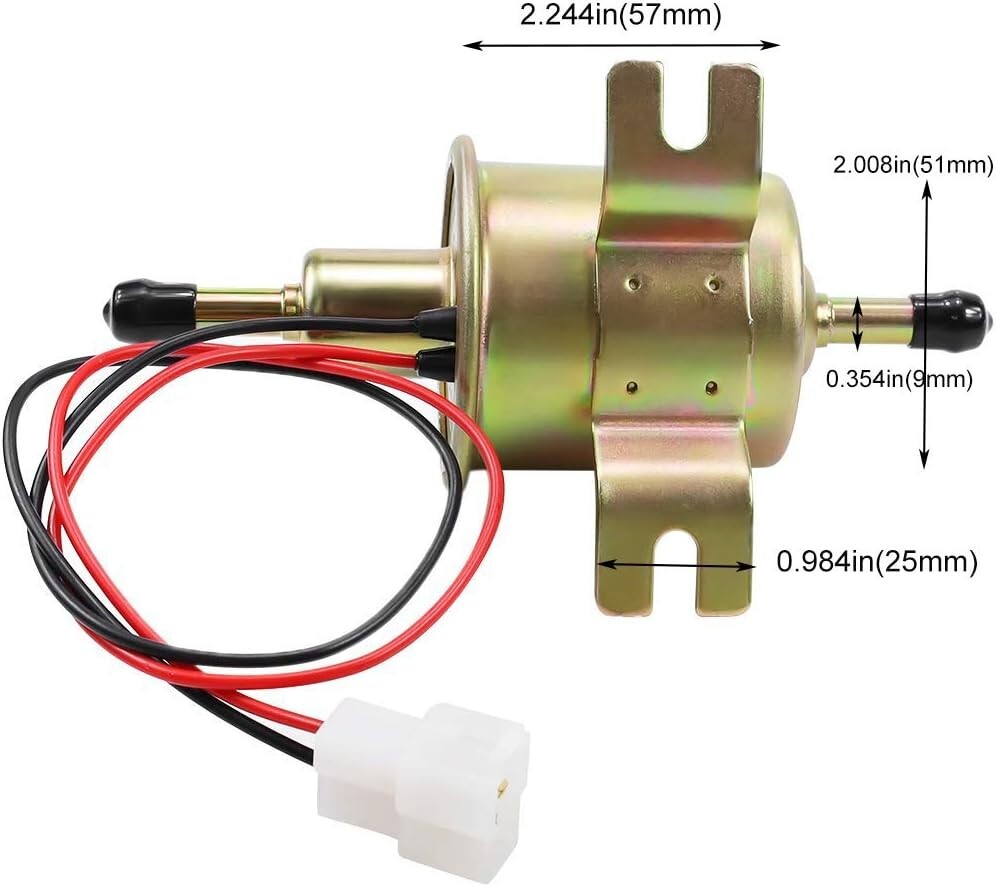 12V Electric Fuel Pump for Lawn Mower Carburetor Diesel Engine 2.5-4psi HEP-02A