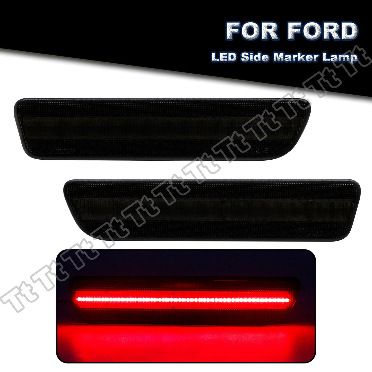 Suitable for 2005-2009 for Ford for Mustang LED rear bumper side marker lights with red light smoke lens