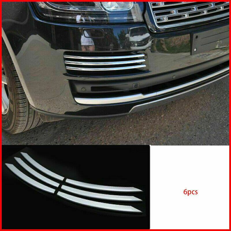 6P Chrome Front Bumper Fog Grille Vent Strip Trim for Range Rover L405 2013-2016
