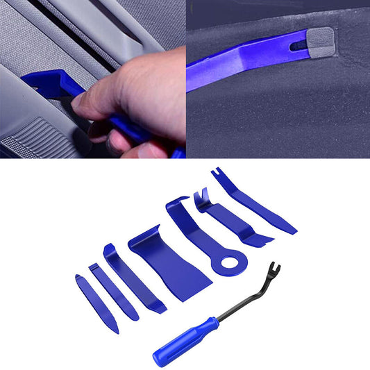 8Pcs Car Trim Removal Tool Kit Blue Door Panel Fastener Auto Dashboard Tools