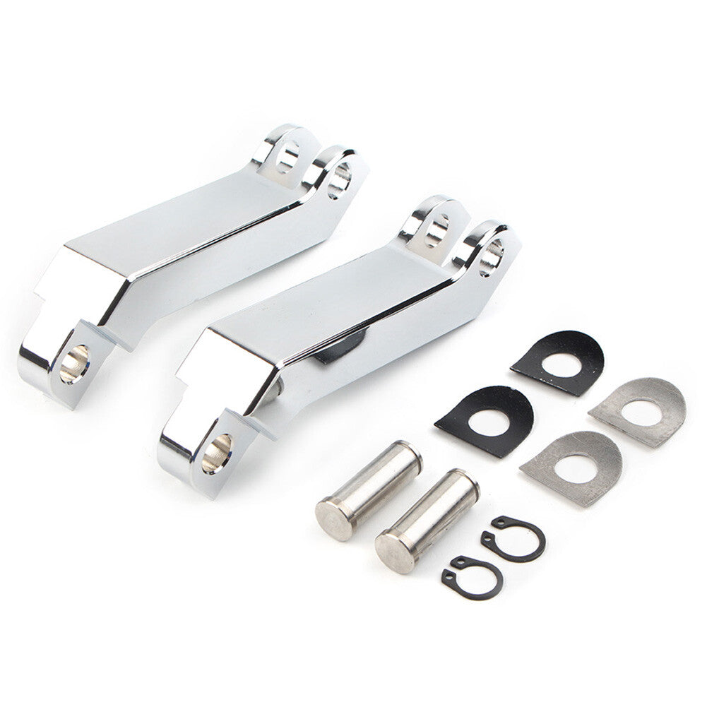 for Harley Sportster Softail Road King Silver Cut Male Mount Foot Peg Extensions