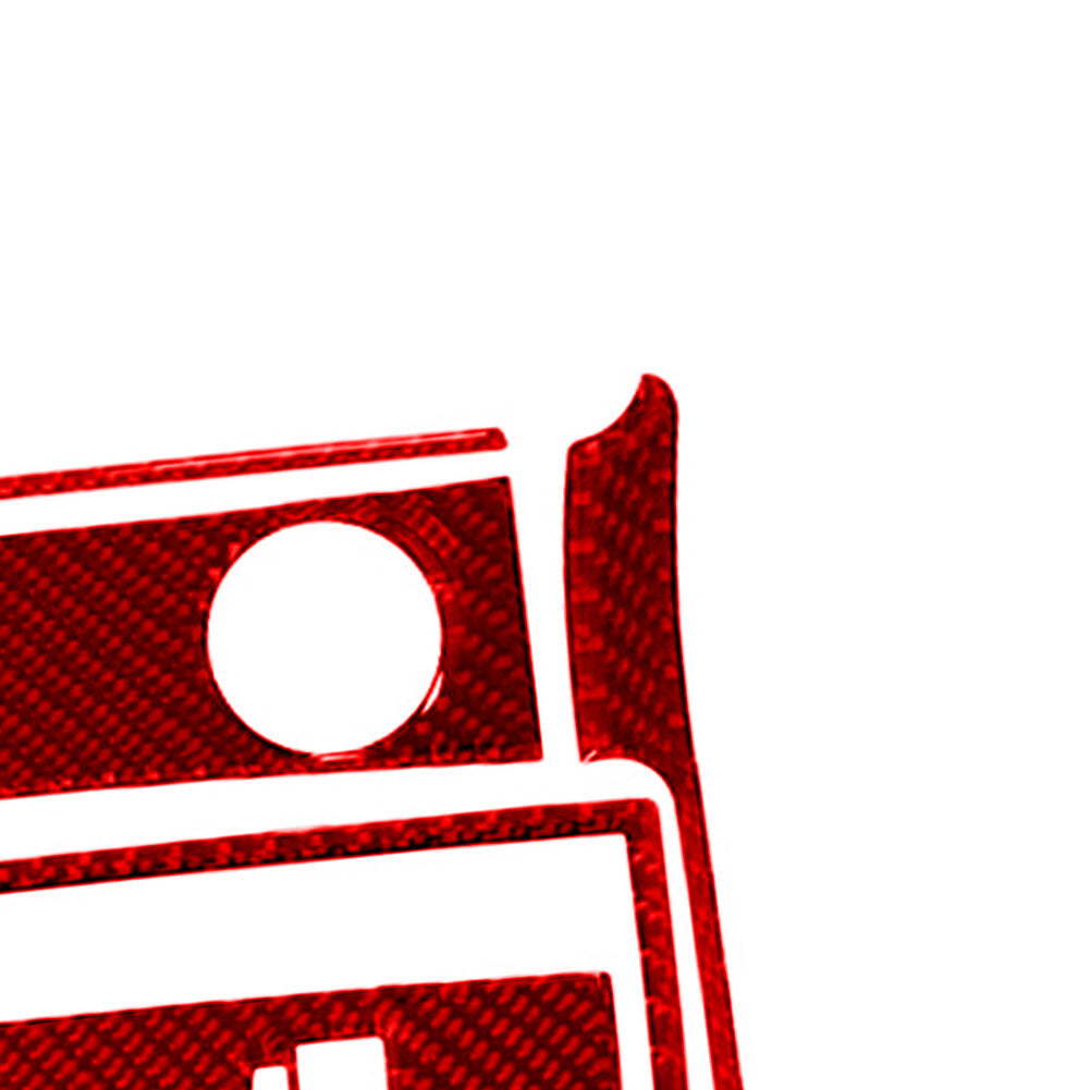 5Pcs Red Carbon Fiber Rear Control Frame Panel Cover Trim for Audi Q7 2007-2015
