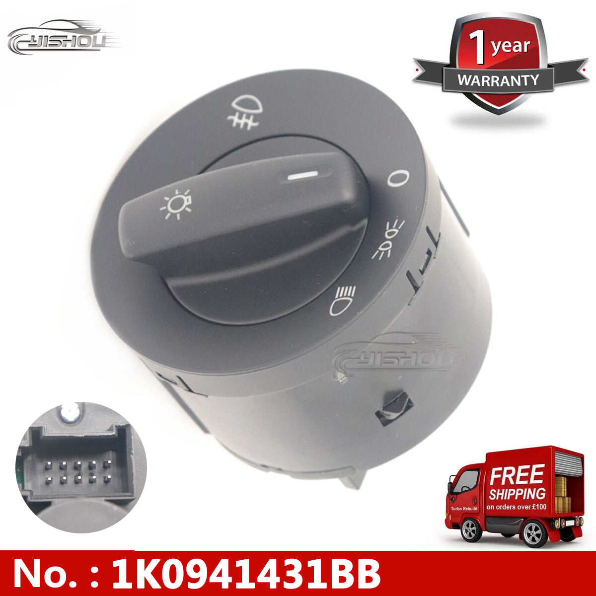 One headlight switch 1K0941431BB 1K0941431A is suitable for Volkswagen for Jetta for Passat standard European models.