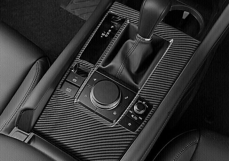 for Mazda 3 Axela 19-2023 Carbon Fiber Look Center Console Gear Shift Frame Trim