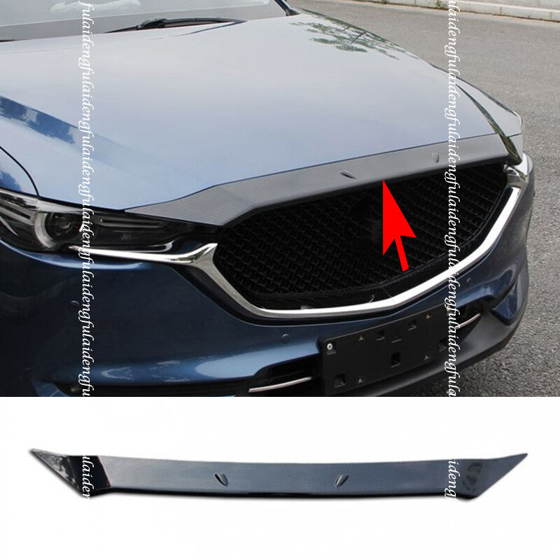 for Mazda CX-5 2017-21 Carbon Fiber Front Engine Hood Grille Bonnet Stripe Cover