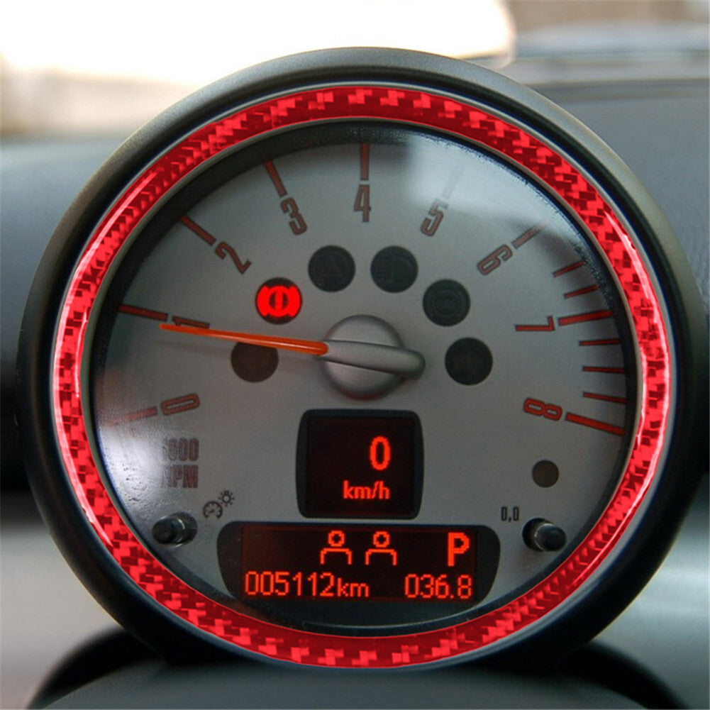 Red Carbon Fiber Speedometer Surround Trim for Mini Cooper 2007-2011