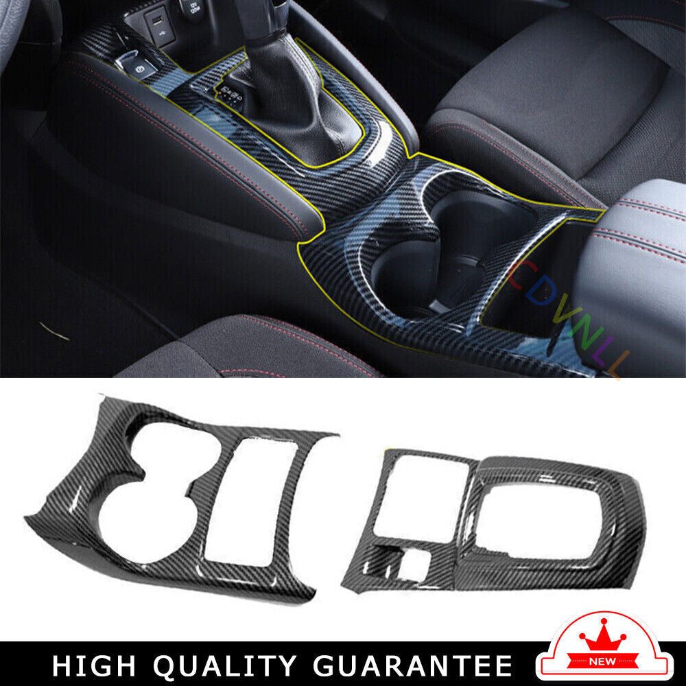 Console Gear Shift Water Cup Panel for Nissan Rogue Sport 2017-2021 Carbon Fiber