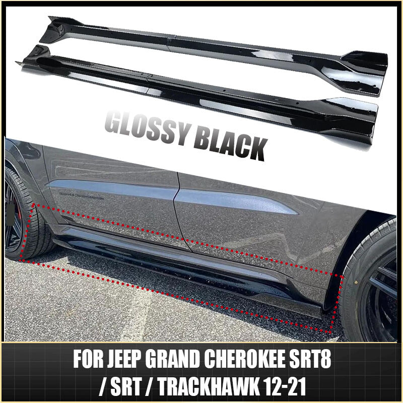 for Jeep Grand Cherokee SRT8 / SRT / Trackhawk 12-21 Matte Side Skirt Extension