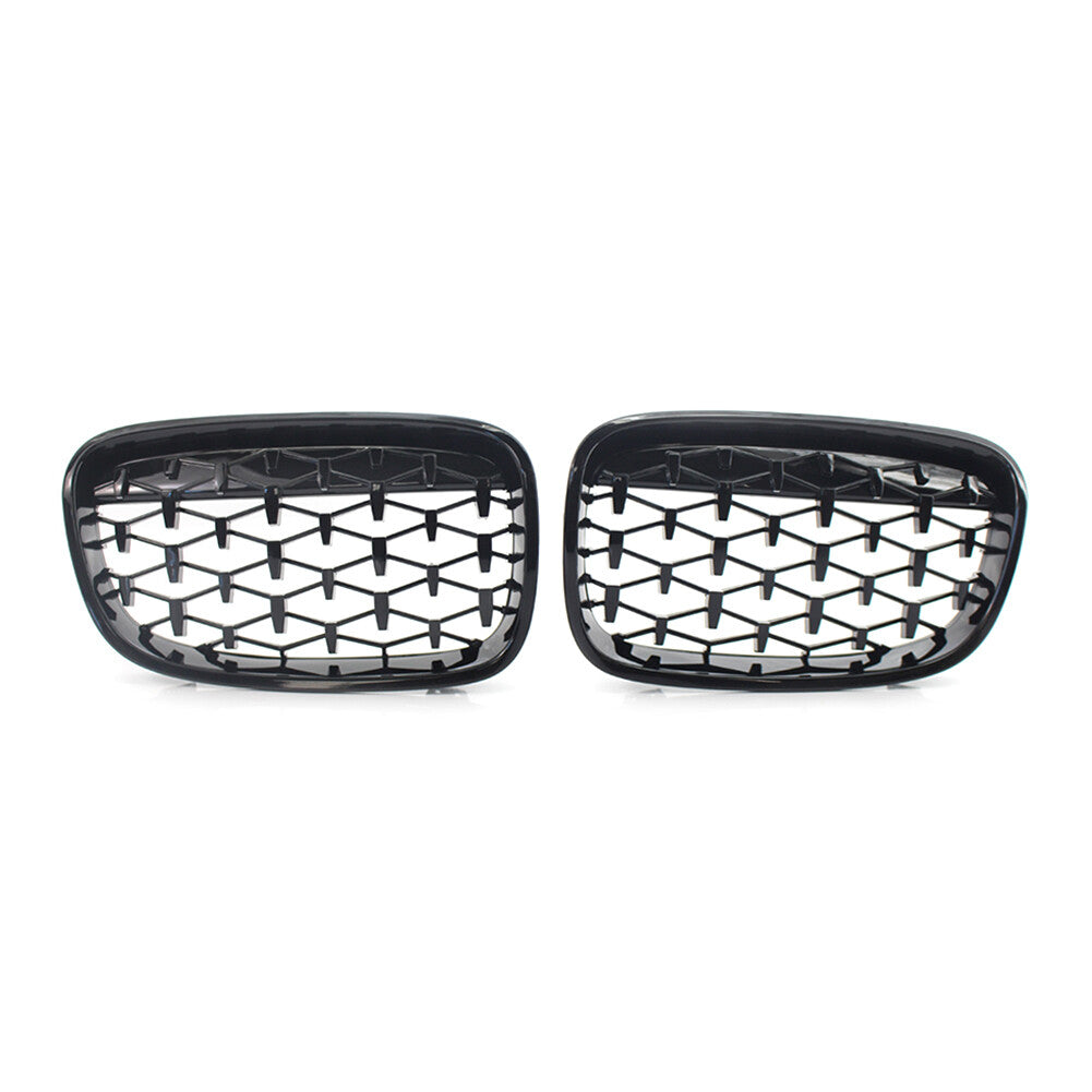 Fits for BMW 1 Series F20 11-14 Gloss Black Diamond Meteor Front Kidney Grill Grille