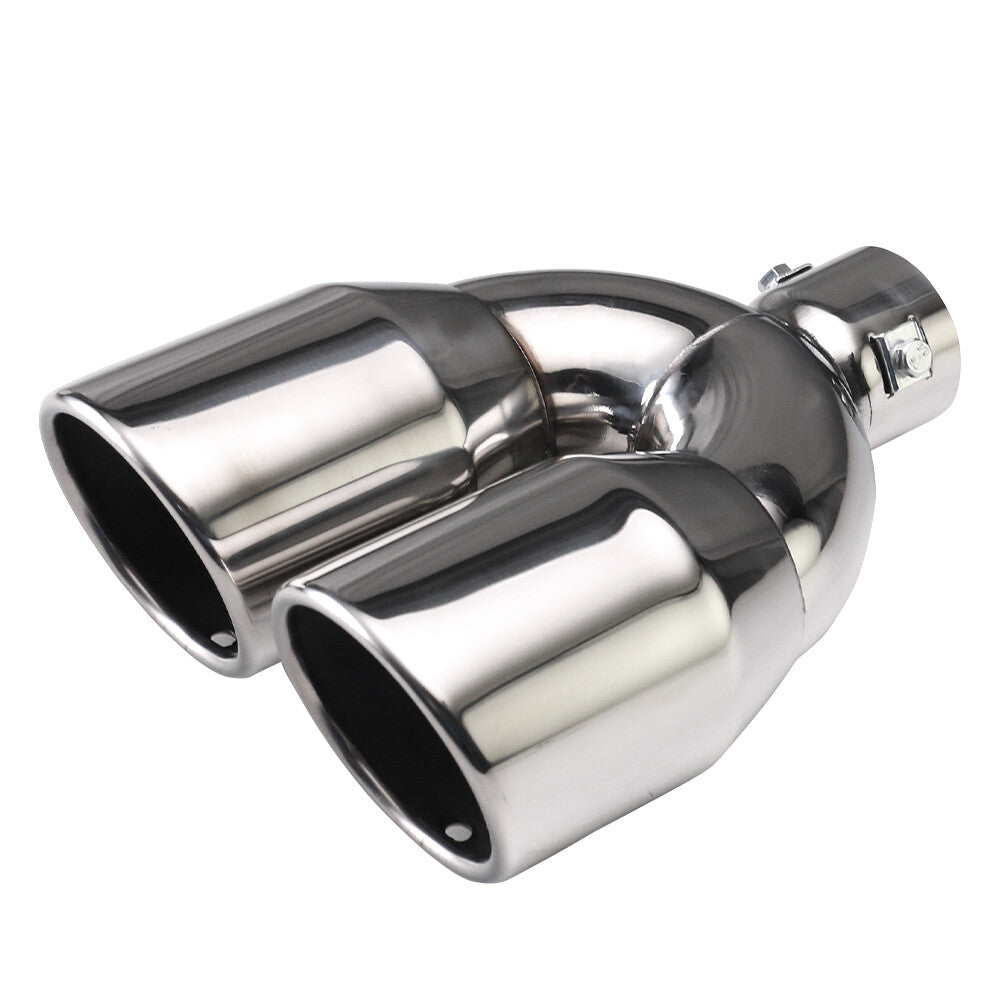 2'' ID 3.5''OD Universal Dual Exhaust Tip Slant Tips Double Wall Tip Rolled tip