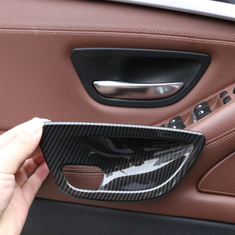 Carbon Fiber ABS Door Handle Bowl Cover for BMW 5 Series F10 520 525 528 2011-17