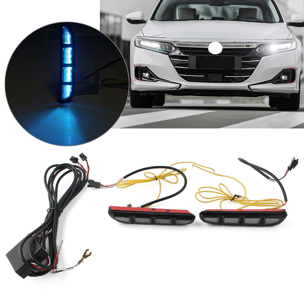 for Honda Accord 2021-2023 Fog Lamp Light DRL With Yellow Turn Signal Function