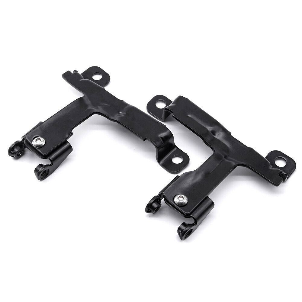 A pair of front grille mounting rally light brackets suitable for 2014 and later for Mini Cooper F55 F56 F57 models.