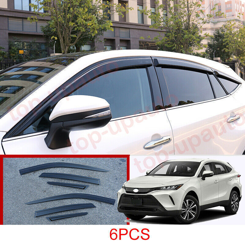 for Toyota Venza 2021-23 Black Window Vent Visor Sun Rain Deflector Guard Cover