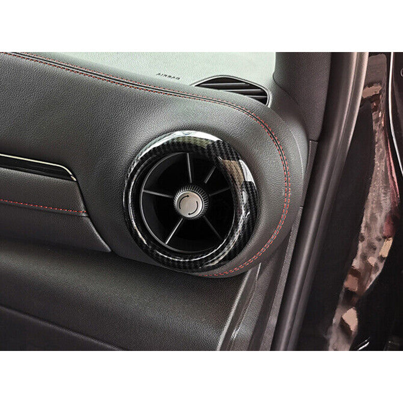 for Chevy Blazer 19-22 Carbon Fiber Console LR Air Outlet Vent Ring cover Trim