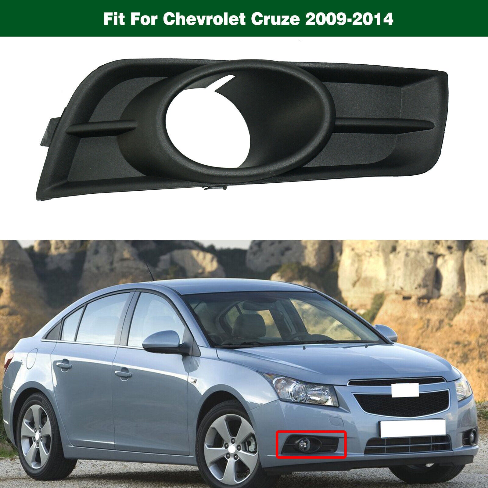 Front Bumper Right Fog Light Lamp Cover Bezel for Chevrolet for Cruze 2009-2014