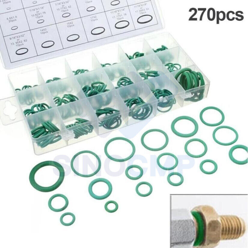 270PCS O-Ring Set High Pressure HNBR A/C Assortment Oil Proof Plumbing Air Gas