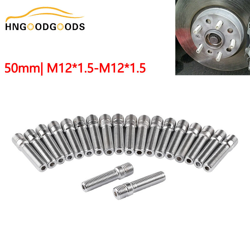 20xM12x1.5 to M12x1.5 extension wheel stud to high lug bolt screw adapter