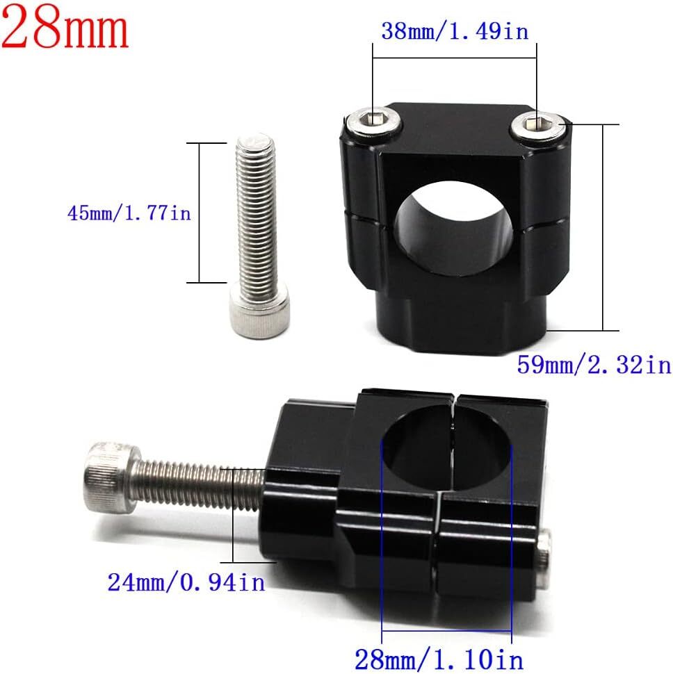 Motorcycle 28mm Standard Bar HandleBar Mounts Clamps Dirt Bike ATV Scooter CNC