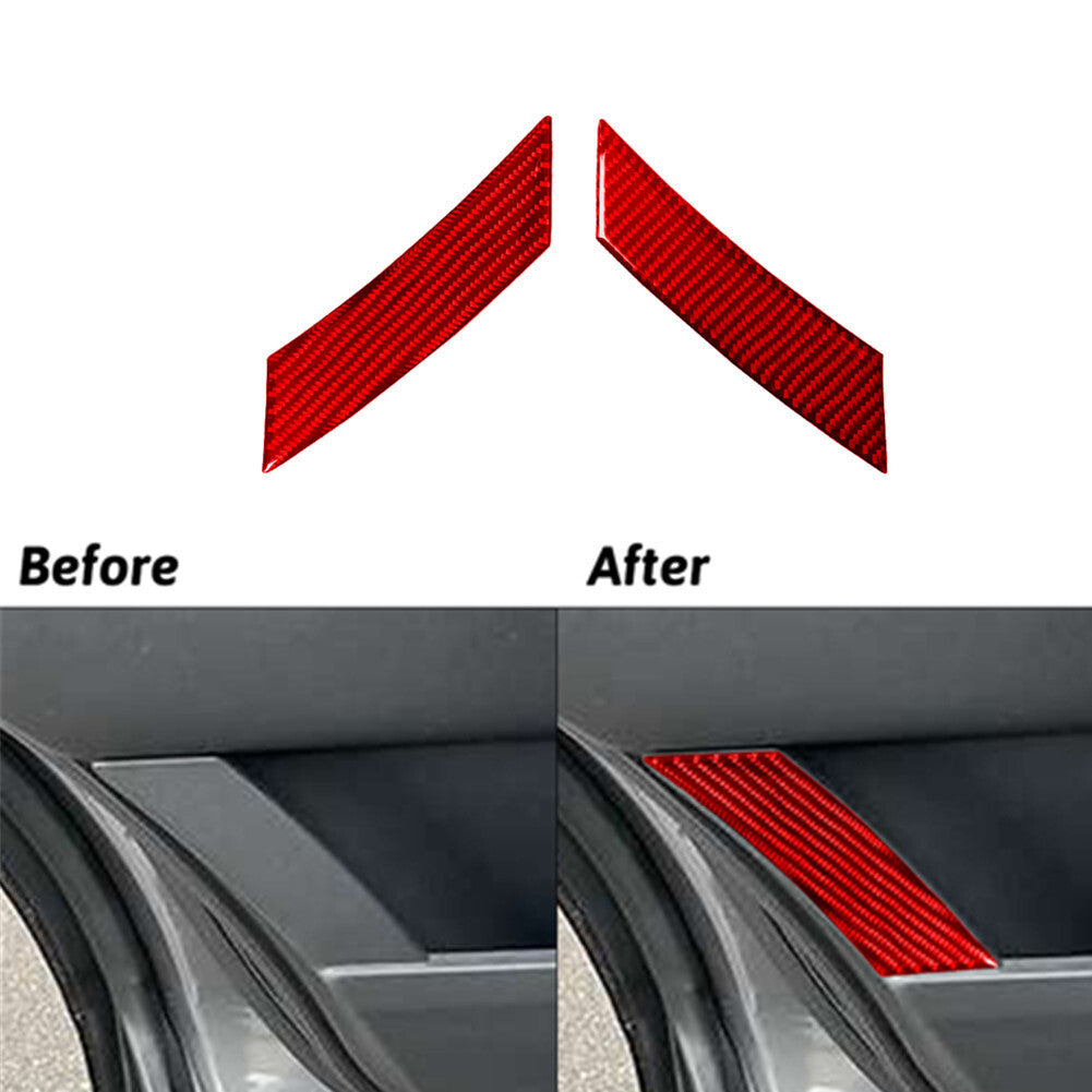 Red Carbon Fiber Rear Door Panel Trim for Land Rover Discovery Sport 2015-2019