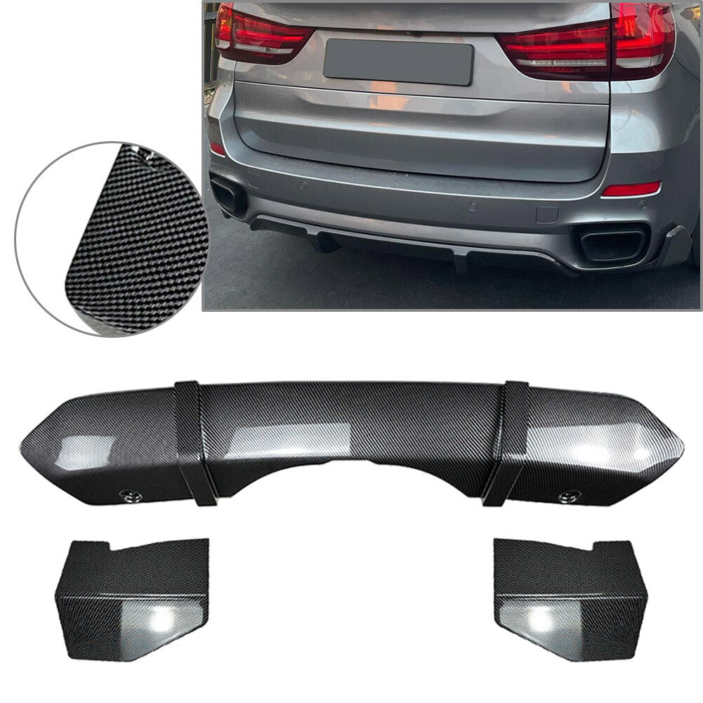 Rear Bumper Diffuser Lip Spoiler Carbon Fiber for BMW F15 X5 M Sport 2014-2018