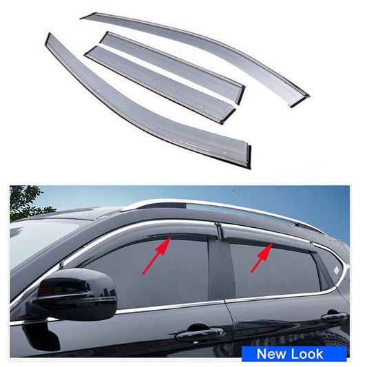 for Kia Forte Sedan 2019-2023 Window Visors Sun Rain Guard Deflectors W/Chrome