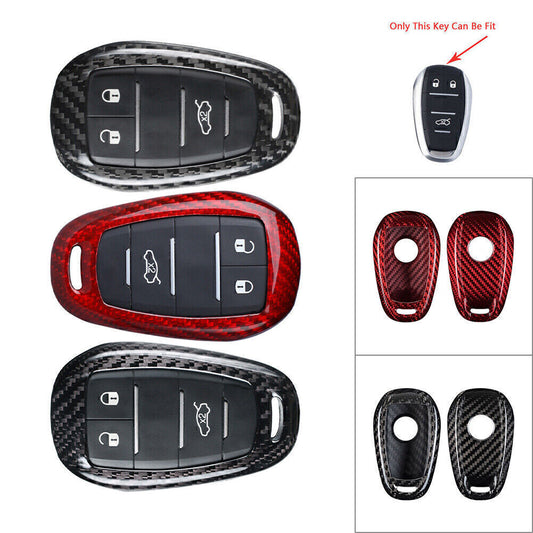 Black Carbon Fiber Keyless Fob for Smart Key Cover Fit for Alfa Romeo Giulia for Stelvio