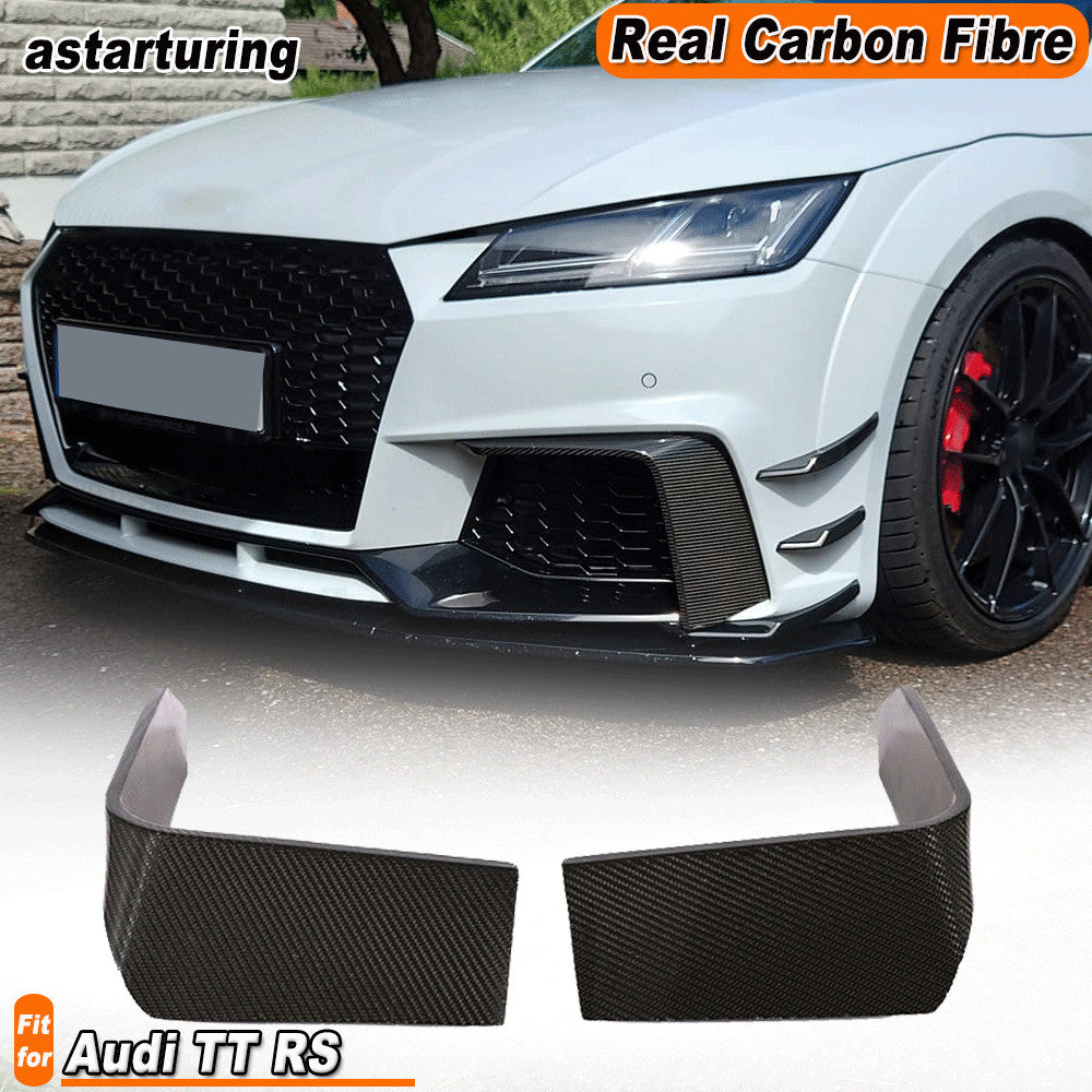 Fit for Audi TT RS TTRS 2016-18 Carbon Fiber Front Bumper Fins Canards Splitter