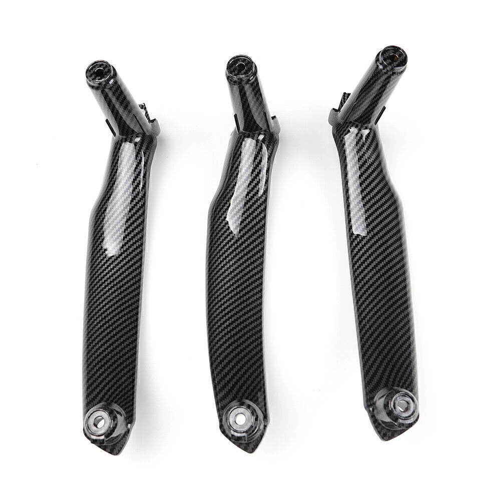 Car Inner Interior Door Pull Handle Trim Carbon Fiber Fit for BMW X5 X6 E70 E71 3pcs