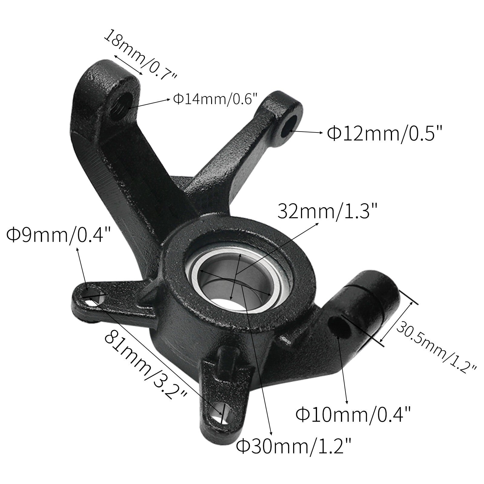 Front-wheel drive steering joint spindle suitable for DIY 4WD go-karts, all-terrain vehicles, and four-wheeled vehicles.