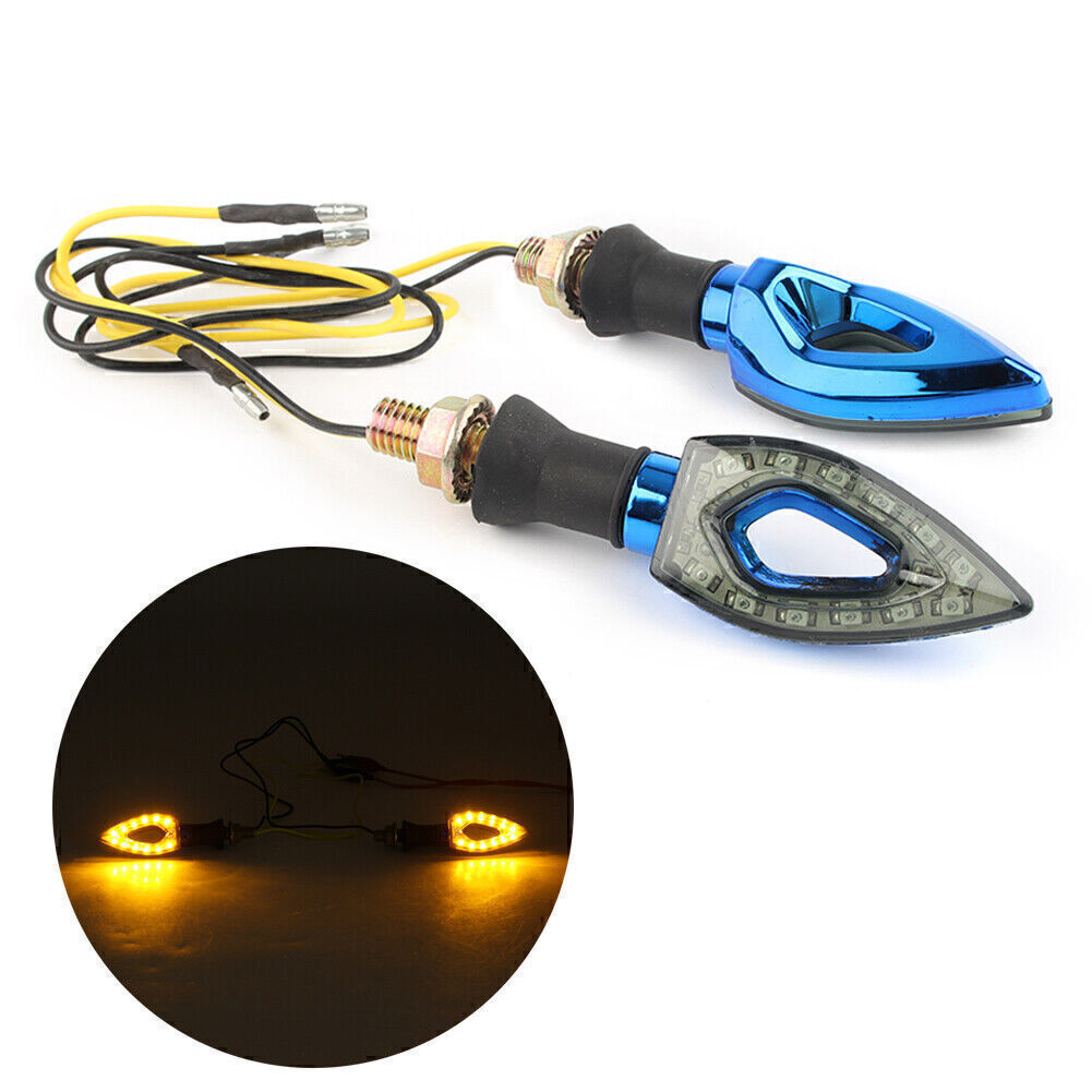 12V LED Blinker Blinker Amber Light Lampen Blau Paar Universal Motorrad