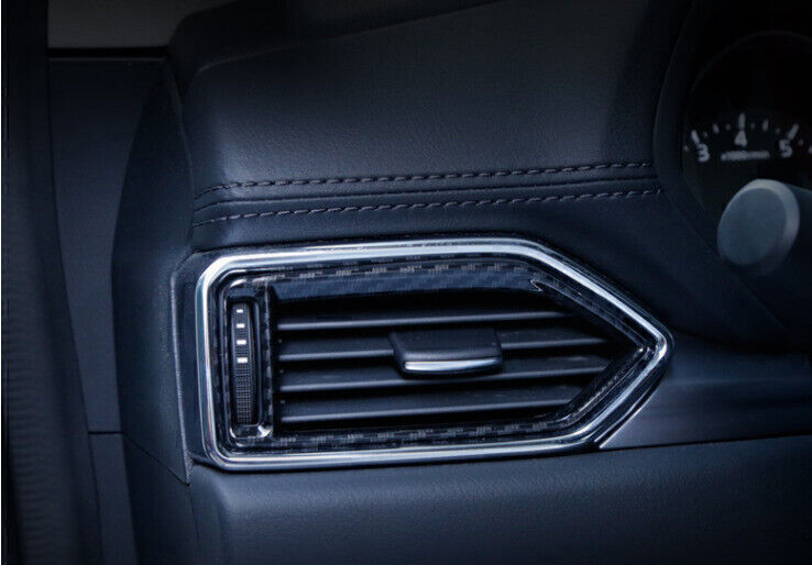 4X for Mazda CX-5 CX5 17-24 Carbon Fiber Center Console AC Air Outlet Vent Trims