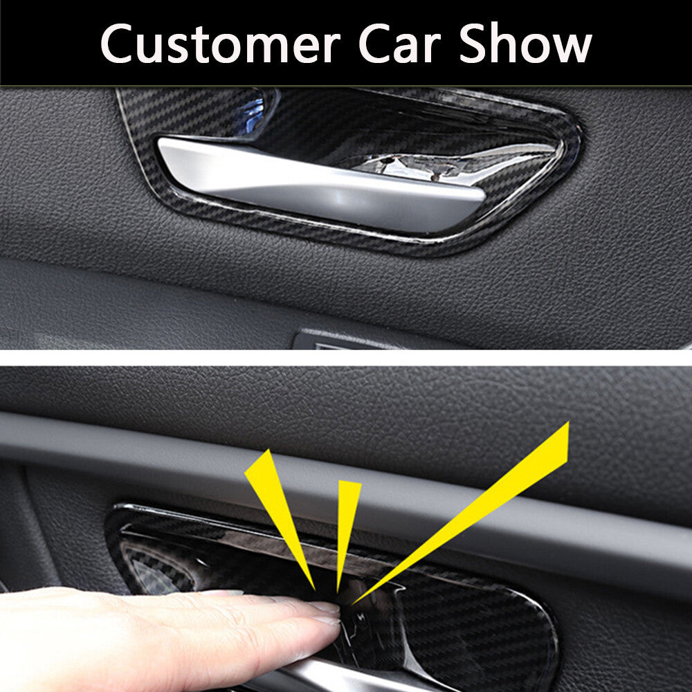 4PCS Interior Door Handle Bowl Cover for BMW 3 4 series F30 F34 3GT Carbon Look