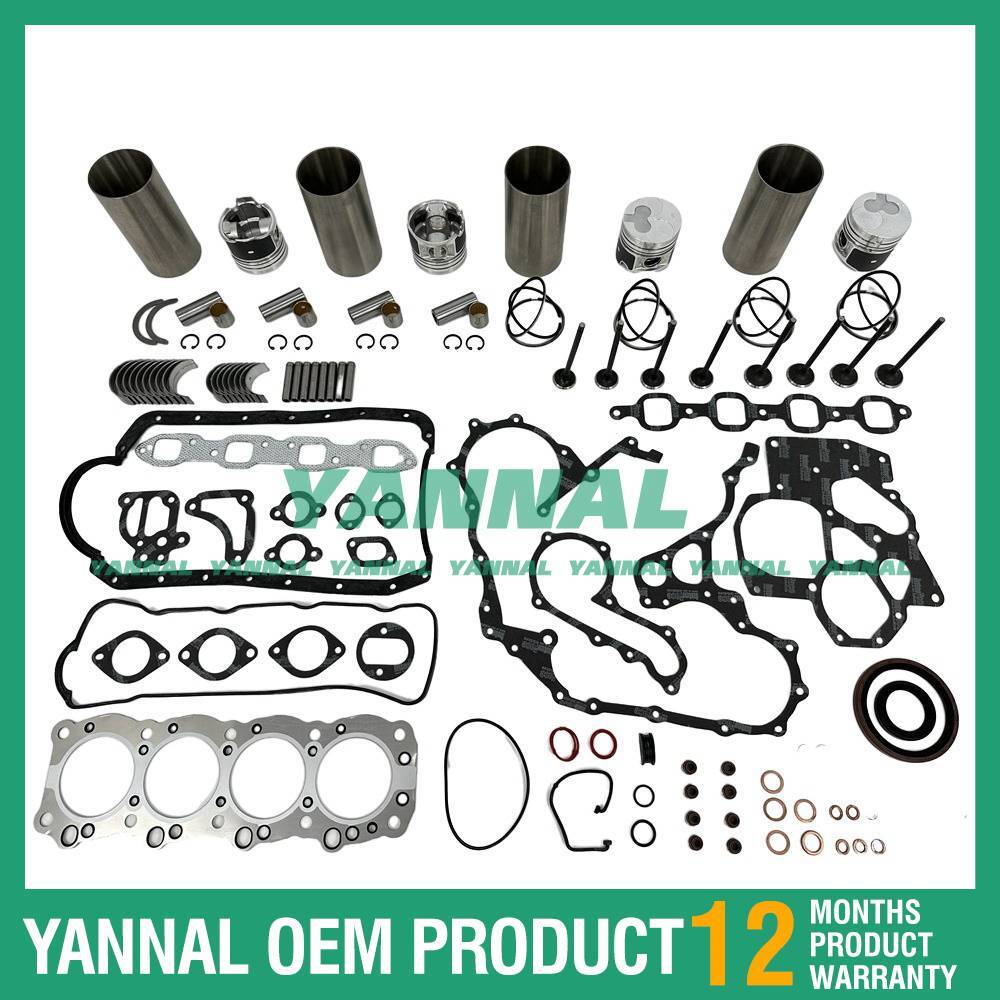 Engine overhaul and rebuild kit with gasket bearing valve kit for Isuzu 4FB1 tractors