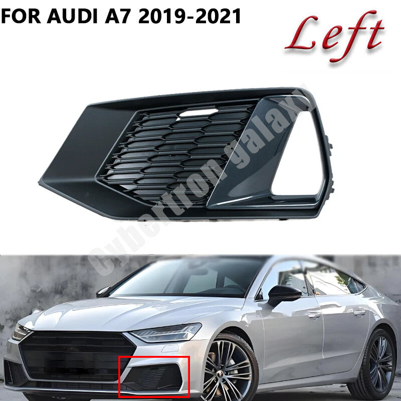 Left fog light black fog lamp grille cover for Audi A7 Sportback 2019-2021
