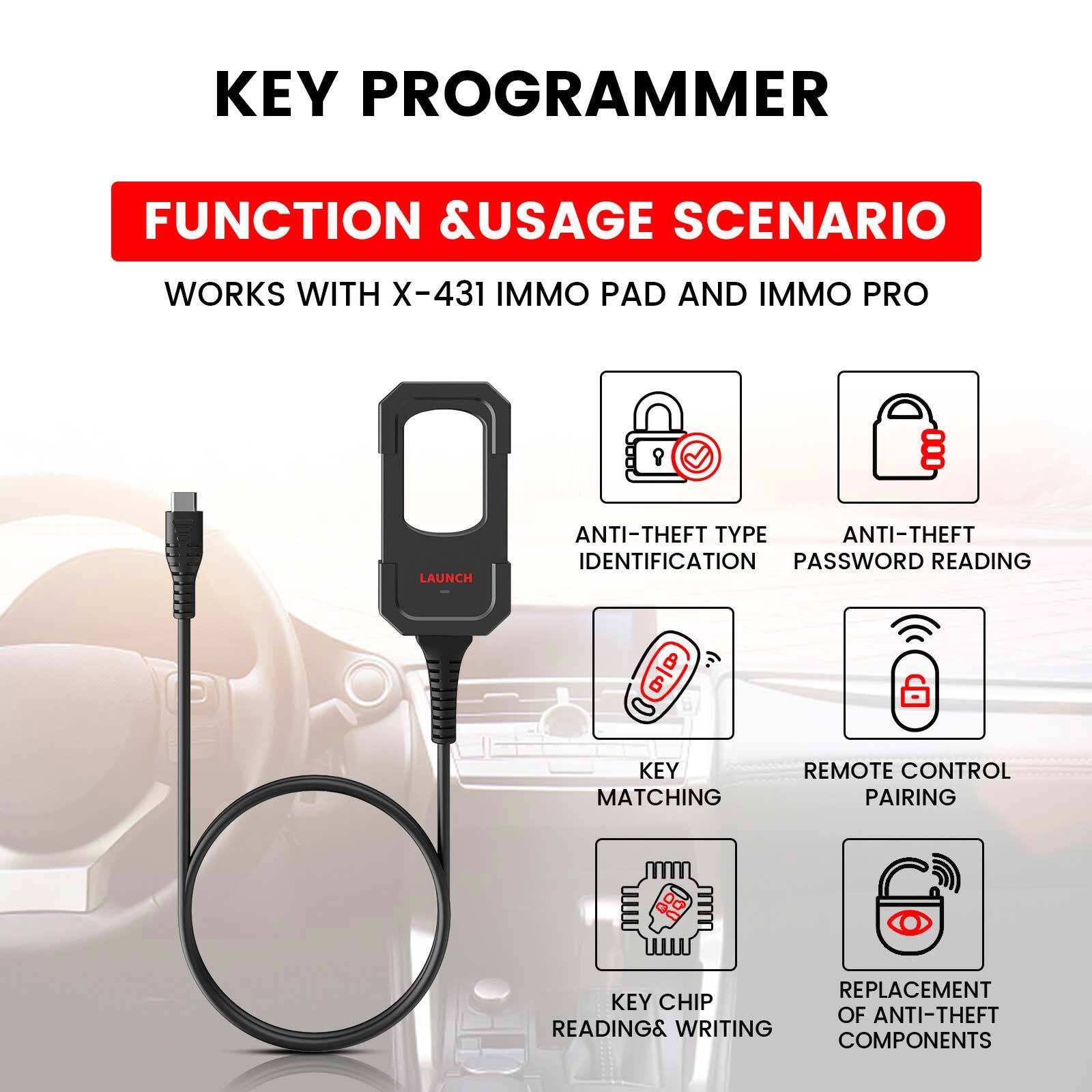 Launch X431 Key Progarmmer Used with X431 IMMO ELITE, X431 IMMO PLUS Key Progarm