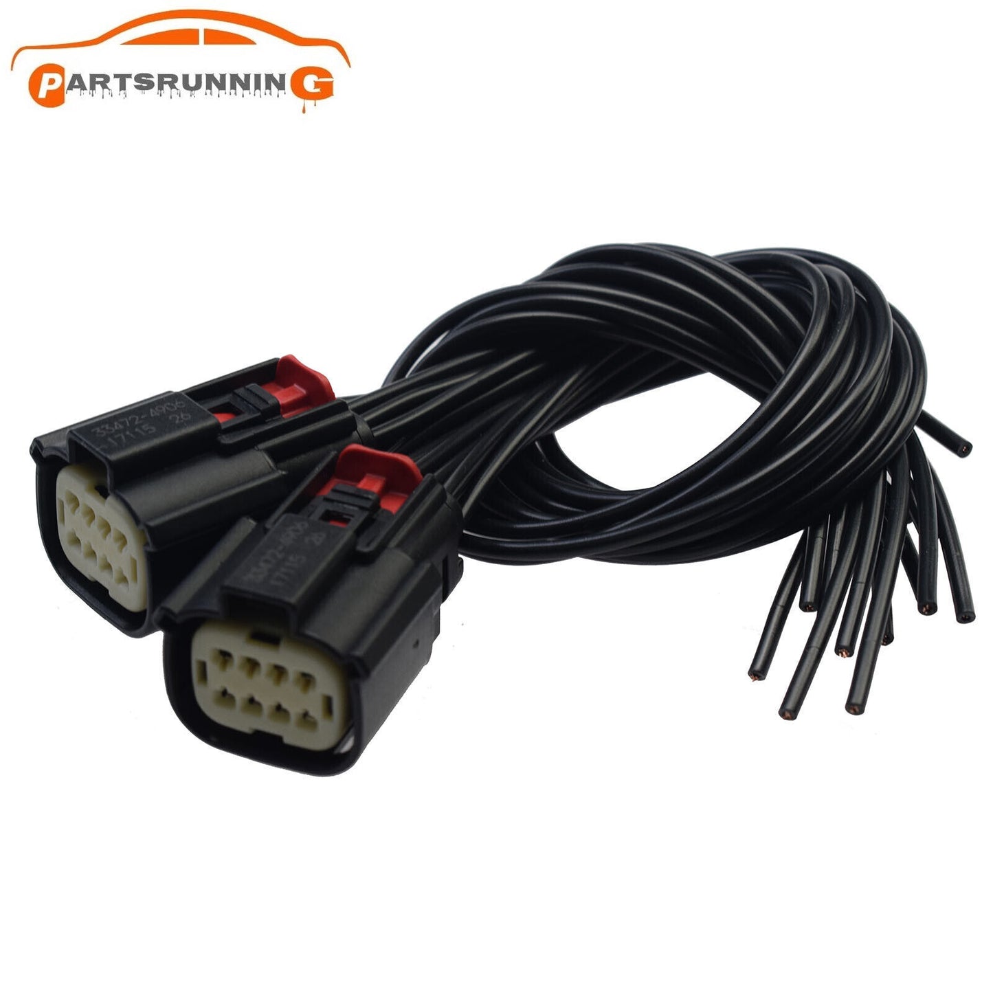 For 2016-2018 for Chevrolet Camaro 2PCS Headlight Connector Pigtail 6-pin Wire 8-way