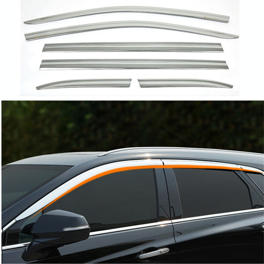 Chrome Side Window Visors Sun Rain Guards Vent Shade for Cadillac XT5 2017-2022